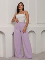 Calça pantalona social alfaiataria premium cintura alta casual moda elegante lançamento feminino