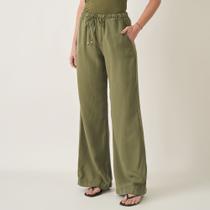 Calça Pantalona Tencel Color com Elástico Calça Pantalona Tencel Color com Elástico