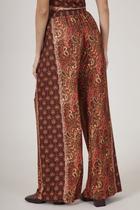 Calça Pantalona Terracota Estampa Cashmere Yacamim A6