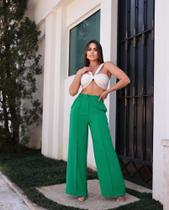 Calça Pantalona Verde Tam M Divini Moda