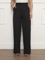 Calça Pantalona Wide Leg Alfaiataria Social Duna Feminina