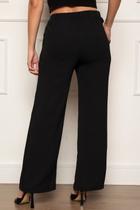 Calça Pantalona Wide Leg Duna Amarração Bolsos Preto Calça Pantalona Wide Leg Duna Amarração Bolsos Preto