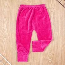 Calça para Bebê Em Plush Pé Reversível Básica Pink