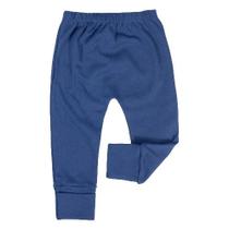 Calça para Bebê Em Suedine Com Pé Reversível Azul Calça para Bebê Em Suedine Com Pé Reversível Azul
