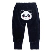 Calça para bebê plush bordado no bumbum panda