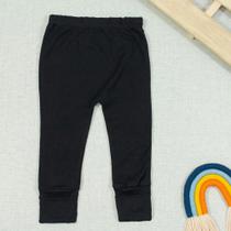 Calça para Bebê Suedine Com Pé Reversível Preto Calça para Bebê Suedine Com Pé Reversível Preto