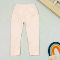 Calça para Bebê Suedine Com Pé Reversível Rosa Claro