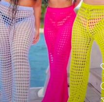 Calça para saida de praia rosa pink tecido confortável para seu verão