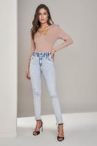 Calça Pin-Up Lado Avesso Jeans Azul Claro