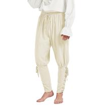 Calça pirata Century Star Renaissance bege com cordão médio