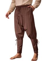 Calça pirata medieval masculina Runcati com cadarço Calça pirata medieval masculina Runcati com cadarço