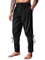 Calça pirata Runcati Renaissance com faixa no tornozelo masculina viking