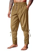 Calça pirata Runcati Renaissance com faixa no tornozelo masculina viking