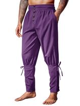 Calça pirata Runcati Renaissance com faixa no tornozelo masculina viking Calça pirata Runcati Renaissance com faixa no tornozelo masculina viking
