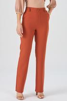 Calça PKS Alfaiataria Reta Terracota Calça PKS Alfaiataria Reta Terracota