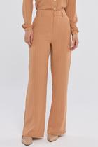 Calça PKS Alfaiataria Risca de Giz Bege Calça PKS Alfaiataria Risca de Giz Bege