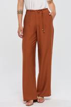 Calça PKS Wide Leg Viscose Marrom