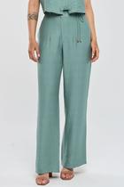 Calça PKS Wide Leg Viscose Verde