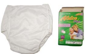 Calça Plástica Geriátrica Adulto C Botão Forro Duplo kit c 5 g