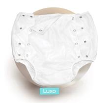 Calça Plastica Luxo Com Botao (branco) Tam M 44/46 - Senior Care
