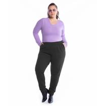 Calça Plus Feminina Moletom Jogger Calça Plus Feminina Moletom Jogger