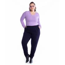 Calça Plus Feminina Moletom Jogger Calça Plus Feminina Moletom Jogger