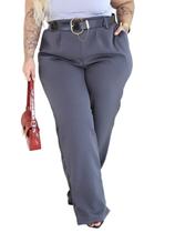 Calça Plus Size Alfaiataria Social Premium Cintura Alta