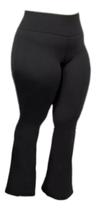 Calça Plus Size Bailarina Flare Boca De Sino Suplex Cós Alto
