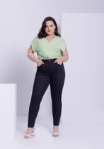 Calça plus size chapa barriga e preto que não desbota lunender 67794