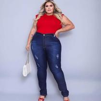Calca plus Size com destroyed Calca plus Size com destroyed