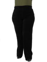 Calça Plus Size Feminina Básica Veludo Cotele Preta