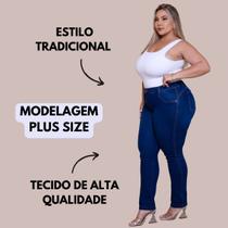 Calça Plus Size Feminina Clássica Com Estilo Básico Jeans New Vintage Calça Plus Size Feminina Clássica Com Estilo Básico Jeans New Vintage