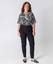 Calça Plus Size Feminina Jeans Skinny Push Up Preto-66049 Calça Plus Size Feminina Jeans Skinny Push Up Preto-66049