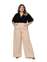 Calça Plus Size Feminina Pantalona com cós de elástico clpl-005