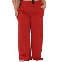 Calça Plus Size Feminina Pantalona Larga Calça Plus Size Confortável Estilosa Calça Plus Size Feminina Pantalona Larga Calça Plus Size Confortável Estilosa