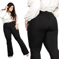 Calça Plus Size Flare Bailarina Cós Alto Reforçado Poliamida Calça Plus Size Flare Bailarina Cós Alto Reforçado Poliamida