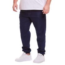 Calça Plus Size Jogger Jeans Sarja Colorida Masculina Punho