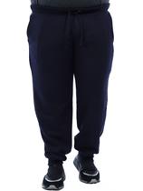 Calça Plus Size Masculina de Moletom Sem Felpa Marinho