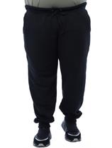 Calça Plus Size Masculina de Moletom Sem Felpa Preta Calça Plus Size Masculina de Moletom Sem Felpa Preta