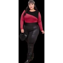 Calça plus size montaria suplex, aveludada moda outono - inverno