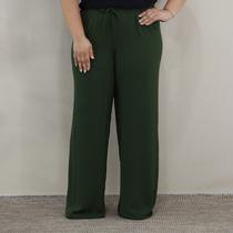 Calça Plus Size Pantalona Feminina Soltinha Elástico Fino na Cintura Cos Alto