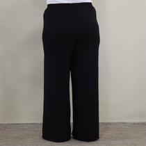 Calça Plus Size Pantalona Feminina Soltinha Elástico Fino na Cintura Cos Alto