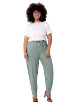 Calça plus size reta em viscose com bolso lunender 65172