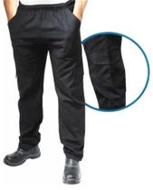 Calça preta de brim bolso cargo tática profissional