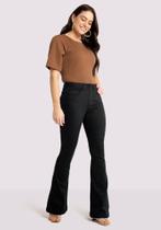 Calça preta flare chapa barriga e não desbota lunender 67832