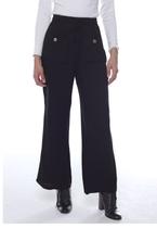 Calça Preta Pantalona de Viscose Feminina Sob