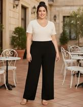 Calça Preta, Pantalona, Feminina Plus Size