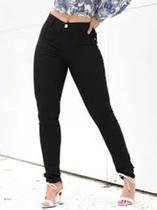 Calça Preta Premium Skinny Feminina Cintura alta com Lycra Elastano Calça Jeans Preta Calça Sarja