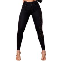 Calça Preta Skinny empina bumbum com logomania Pit Bull 61555