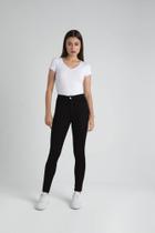 Calça Preta Skinny Feminina Power Stretch Sarja Confortável Casual Enfim
